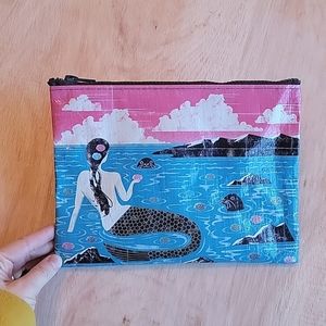 Mermaid & Seal Recycled Plastic Zip Bag / Makeup/Toiletry Bag